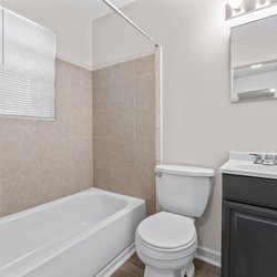 bathroom at Midwood Manor apartments Situated in the heart of the Southwest Marietta area at 2044 S Cobb Dr SE